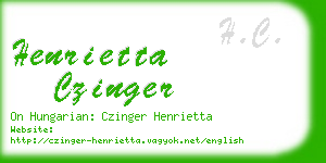 henrietta czinger business card